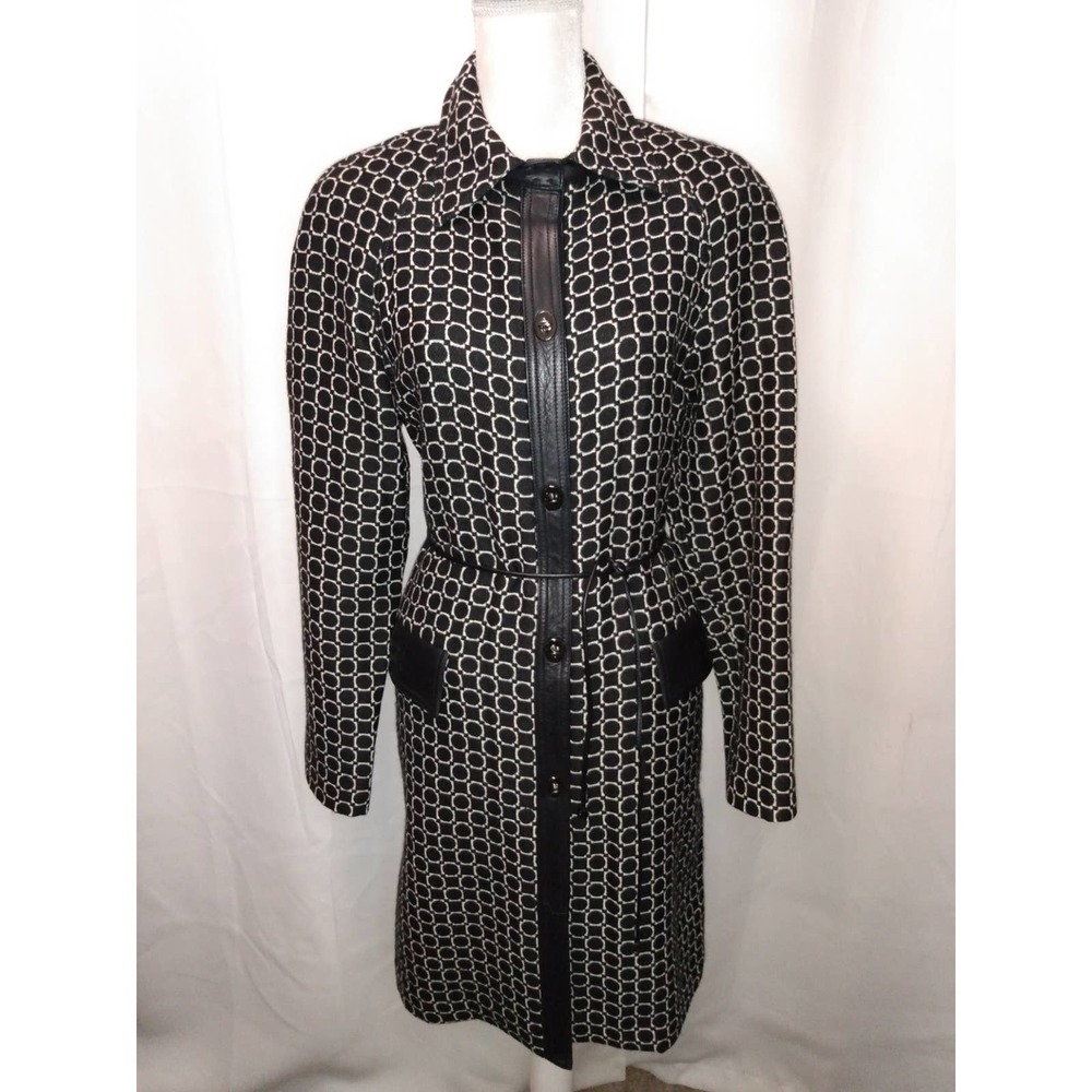 Liz Claiborne wool black & white long winter coat